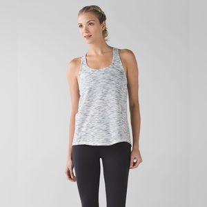 Lululemon Salute the Sun Tank Tiger Space Dye Black White PTP16